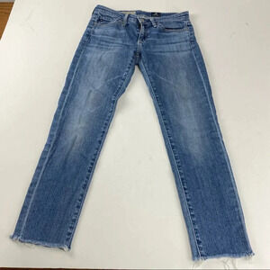 Adriano Goldschmied AG Stevie Ankle Petite Jeans Women's 24R Raw Hem Light Wash